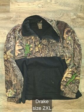 Drake camo quarter-zip pullover - Black, Brown & Green